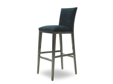 LUXOR ESSENCE - High velvet stool with footrest with back by Crearte Collections - view 3